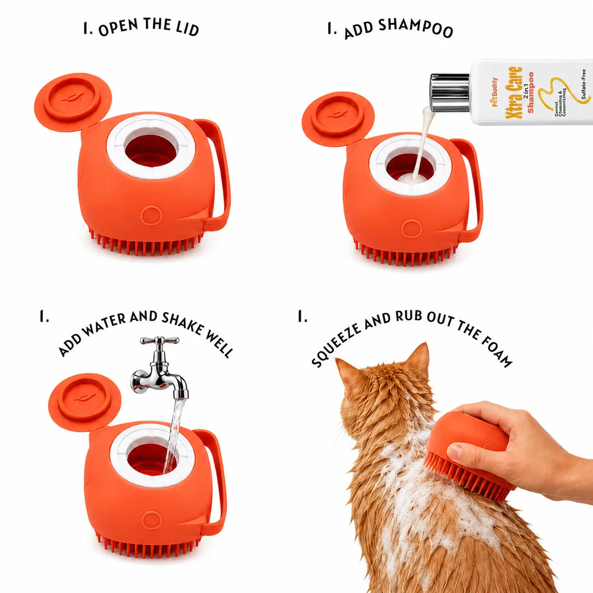 Silicone Bath & Massage Brush for Cats & Dogs