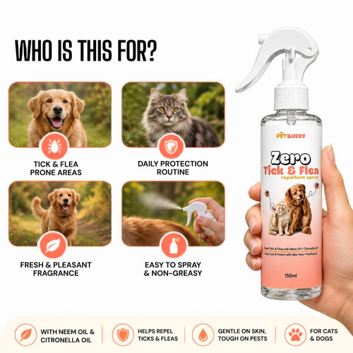 Zero Tick & Flea Repellent Spray for Cats & Dogs